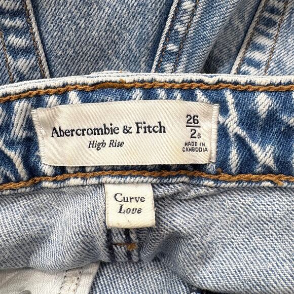Abercrombie & Fitch Size 26 / 2 Short Jeans High Rise Curve Love Relaxed 90s Fit - Picture 8 of 16